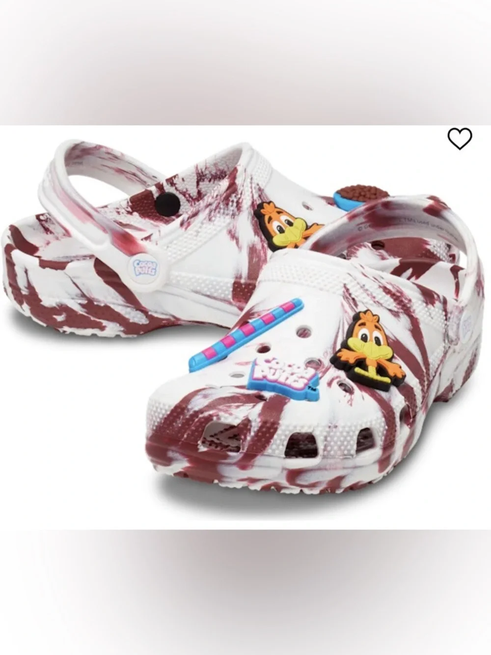 CROCS Kids' Cocoa Puffs Marbled Brown & White Clog with Character Charm